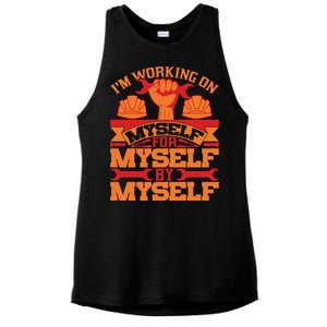 Labor Day I'm Working On Myself For Mytself Gift Ladies PosiCharge Tri-Blend Wicking Tank