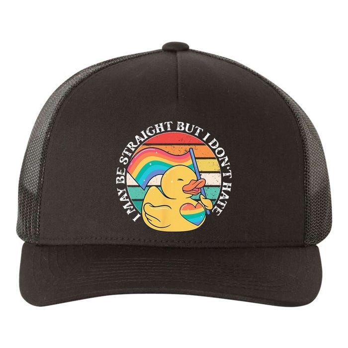 LGBTQ Duck I May Be Straight But I Dont Hate Pride Ally Yupoong Adult 5-Panel Trucker Hat