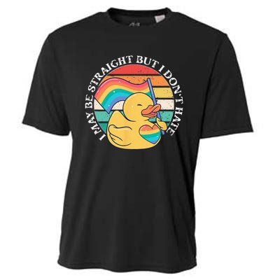 LGBTQ Duck I May Be Straight But I Dont Hate Pride Ally Cooling Performance Crew T-Shirt