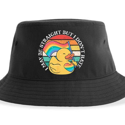 LGBTQ Duck I May Be Straight But I Dont Hate Pride Ally Sustainable Bucket Hat