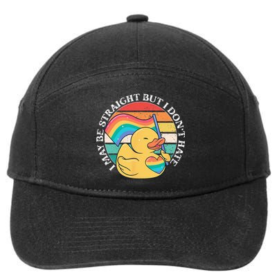 LGBTQ Duck I May Be Straight But I Dont Hate Pride Ally 7-Panel Snapback Hat