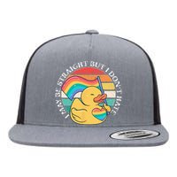 LGBTQ Duck I May Be Straight But I Dont Hate Pride Ally Flat Bill Trucker Hat