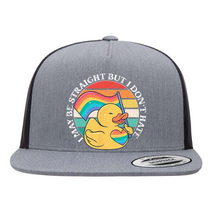 LGBTQ Duck I May Be Straight But I Dont Hate Pride Ally Flat Bill Trucker Hat