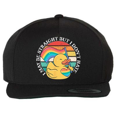 LGBTQ Duck I May Be Straight But I Dont Hate Pride Ally Wool Snapback Cap