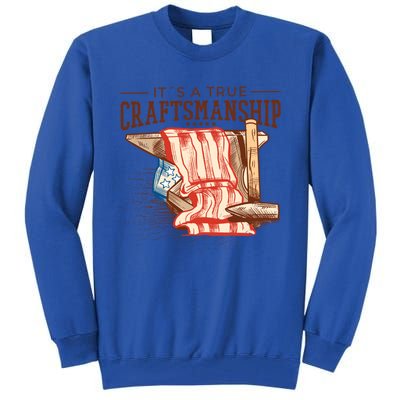 Labor Day Its A True Craftship Patriotic American Flag Gift Tall Sweatshirt