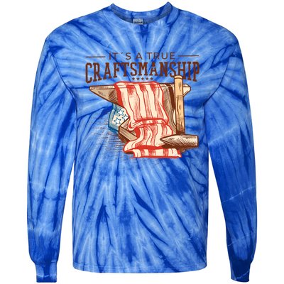 Labor Day Its A True Craftship Patriotic American Flag Gift Tie-Dye Long Sleeve Shirt