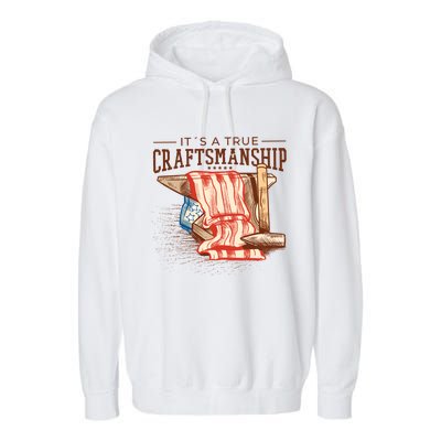 Labor Day Its A True Craftship Patriotic American Flag Gift Garment-Dyed Fleece Hoodie