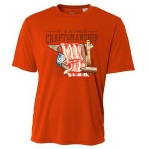 Labor Day Its A True Craftship Patriotic American Flag Great Gift Cooling Performance Crew T-Shirt