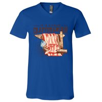 Labor Day Its A True Craftship Patriotic American Flag Great Gift V-Neck T-Shirt