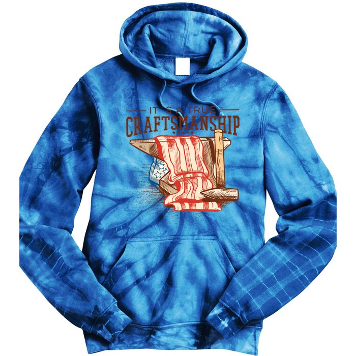 Labor Day Its A True Craftship Patriotic American Flag Great Gift Tie Dye Hoodie