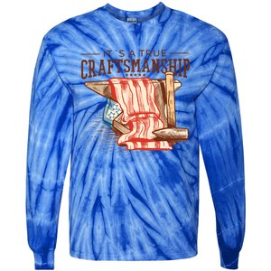 Labor Day Its A True Craftship Patriotic American Flag Great Gift Tie-Dye Long Sleeve Shirt