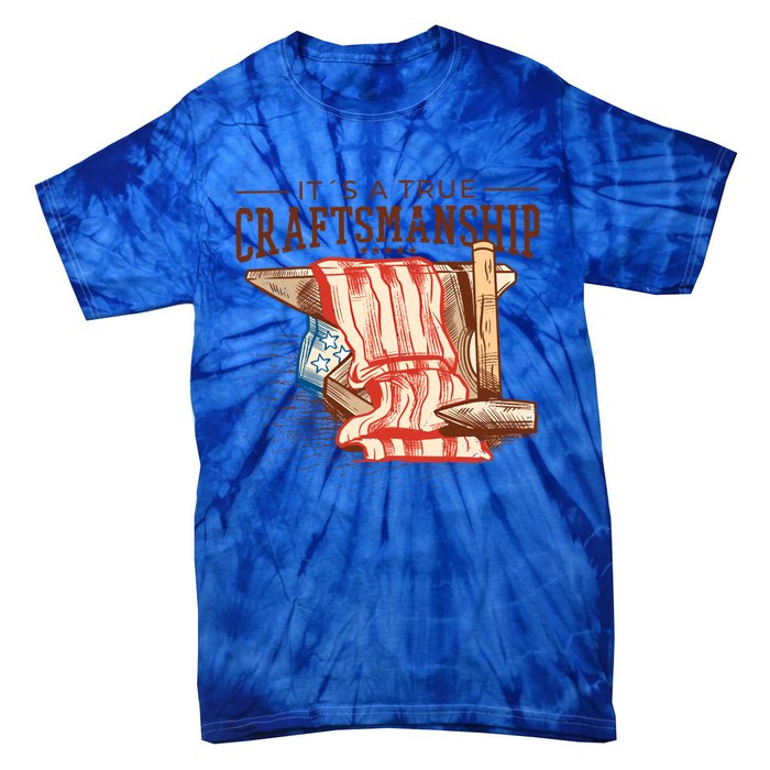 Labor Day Its A True Craftship Patriotic American Flag Great Gift Tie-Dye T-Shirt