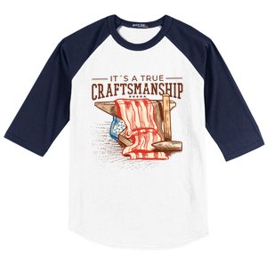 Labor Day Its A True Craftship Patriotic American Flag Great Gift Baseball Sleeve Shirt