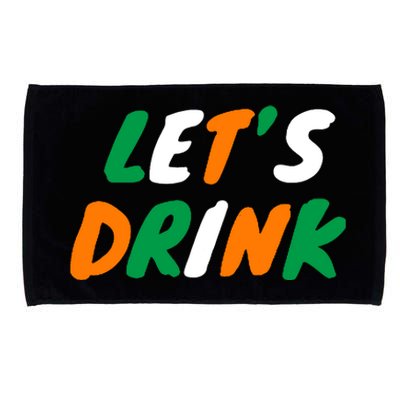 Lets Drink Irish Flag Colors St Patrick's Day Microfiber Hand Towel