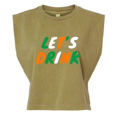 Lets Drink Irish Flag Colors St Patrick's Day Garment-Dyed Women's Muscle Tee
