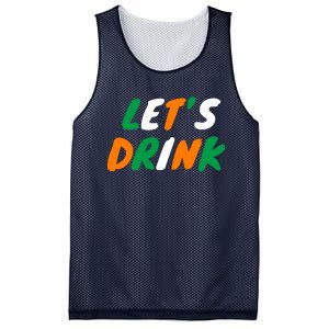 Lets Drink Irish Flag Colors St Patrick's Day Mesh Reversible Basketball Jersey Tank