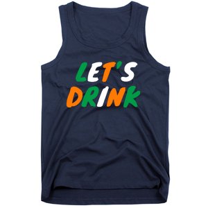 Lets Drink Irish Flag Colors St Patrick's Day Tank Top