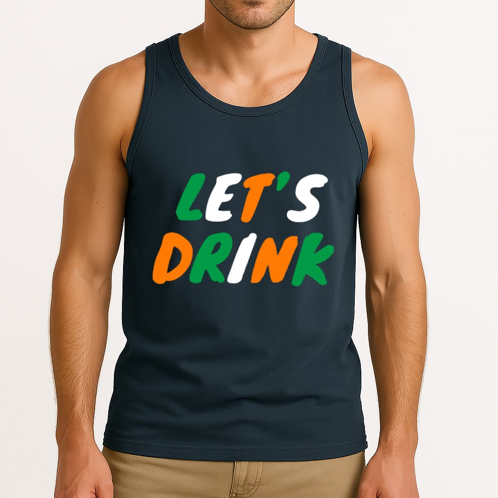 Lets Drink Irish Flag Colors St Patrick's Day Tank Top