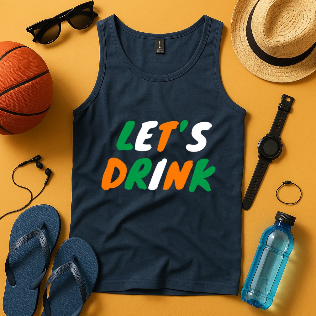 Lets Drink Irish Flag Colors St Patrick's Day Tank Top