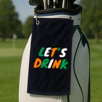 Lets Drink Irish Flag Colors St Patrick's Day Golf Towel