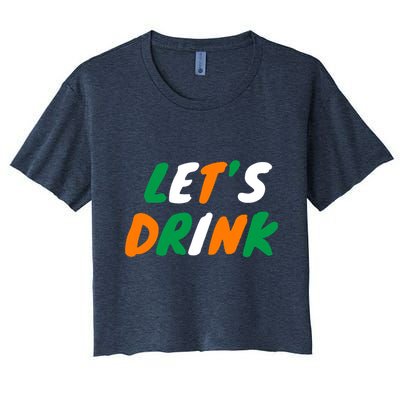 Lets Drink Irish Flag Colors St Patrick's Day Crop Top