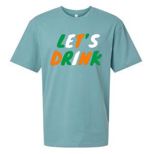 Lets Drink Irish Flag Colors St Patrick's Day Sueded Cloud Jersey T-Shirt