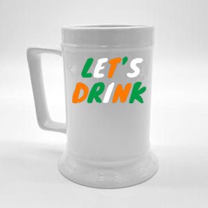 Lets Drink Irish Flag Colors St Patrick's Day Beer Stein