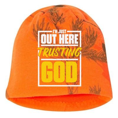 Leopard Daisy I'm Just Out Here Trusting God Christian Gift Kati - Camo Knit Beanie