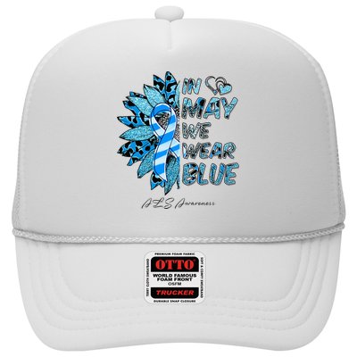 Leopard Daisy In May We Wear Blue ALS Awareness Trucker Hat