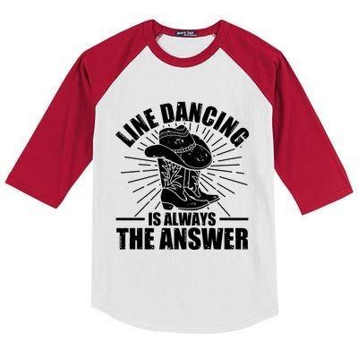 Line Dancing Is Always The Answer Kids Colorblock Raglan Jersey