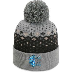 Leopard Daisy In May We Wear Blue ALS Awareness The Baniff Cuffed Pom Beanie