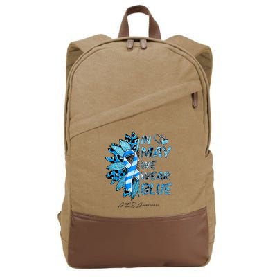 Leopard Daisy In May We Wear Blue ALS Awareness Cotton Canvas Backpack