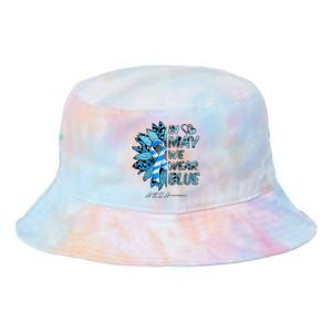 Leopard Daisy In May We Wear Blue ALS Awareness Tie Dye Newport Bucket Hat