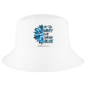 Leopard Daisy In May We Wear Blue ALS Awareness Cool Comfort Performance Bucket Hat