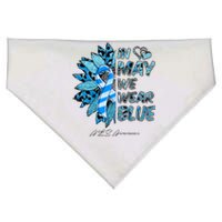 Leopard Daisy In May We Wear Blue ALS Awareness USA-Made Doggie Bandana