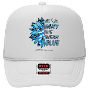 Leopard Daisy In May We Wear Blue ALS Awareness High Crown Mesh Back Trucker Hat