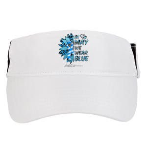 Leopard Daisy In May We Wear Blue ALS Awareness Adult Drive Performance Visor