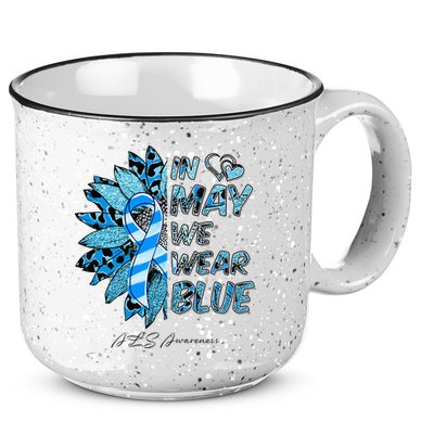 Leopard Daisy In May We Wear Blue ALS Awareness 15oz Campfire Ceramic Mug