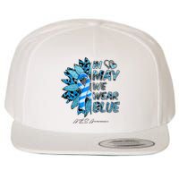 Leopard Daisy In May We Wear Blue ALS Awareness Wool Snapback Cap