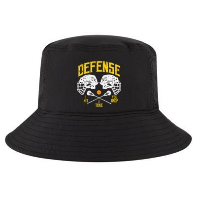 Lacrosse Defense I Hit Take You Drop Lax Player Cool Comfort Performance Bucket Hat
