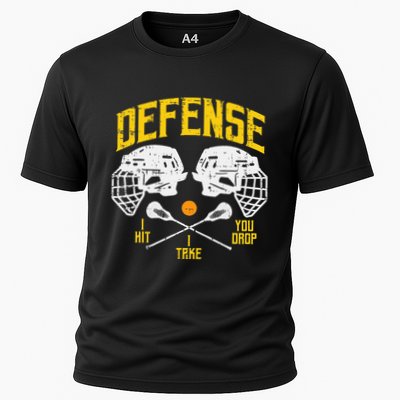 Lacrosse Defense I Hit Take You Drop Lax Player Performance Shirt