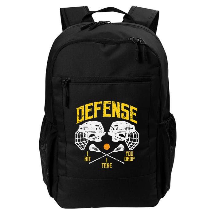 Lacrosse Defense I Hit Take You Drop Lax Player Backpack