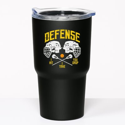 Lacrosse Defense I Hit Take You Drop Lax Player Tumbler