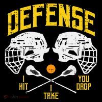 Lacrosse Defense I Hit Take You Drop Lax Player Pom Pom 12in Knit Beanie
