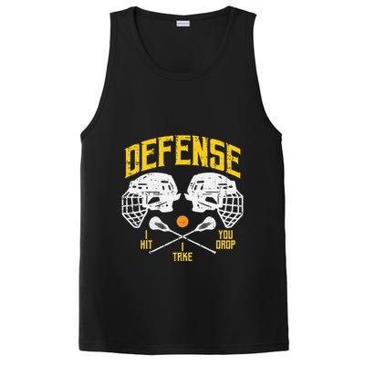 Lacrosse Defense I Hit Take You Drop Lax Player PosiCharge Competitor Tank