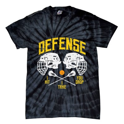Lacrosse Defense I Hit Take You Drop Lax Player Tie-Dye T-Shirt