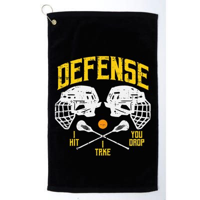 Lacrosse Defense I Hit Take You Drop Lax Player Golf Towel