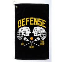 Lacrosse Defense I Hit Take You Drop Lax Player Golf Towel