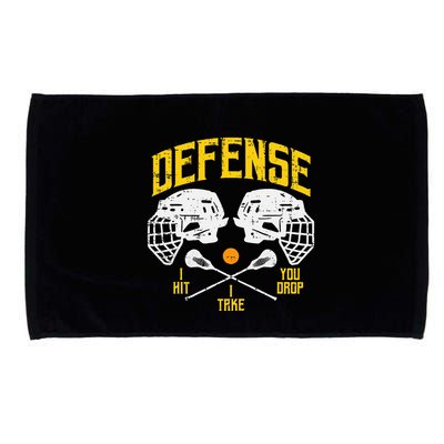 Lacrosse Defense I Hit Take You Drop Lax Player Microfiber Hand Towel