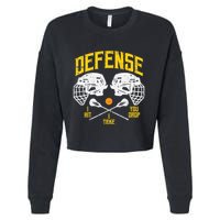 Lacrosse Defense I Hit Take You Drop Lax Player Cropped Pullover Crew